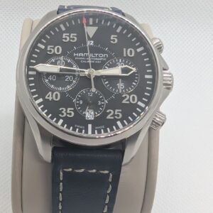 Hamilton Khaki Aviation Automatic Chronograph – Swiss Pilot Watch with Blue Dial